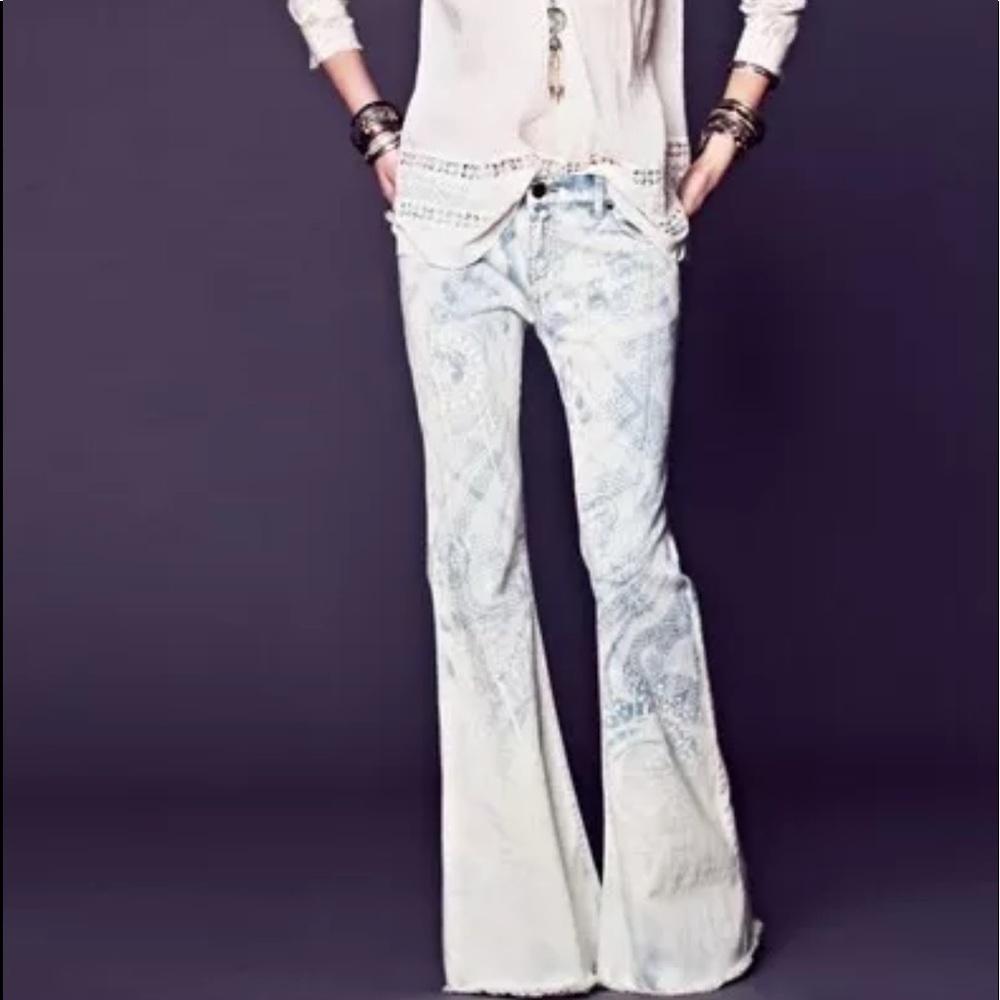 Free people rare Bali wide leg jeans sz 29